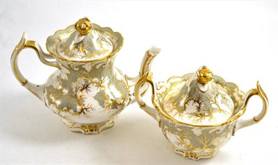 Lot 19 - A Coalport teapot and sucrier