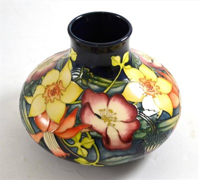 Lot 27 - A Moorcroft ERII Golden Jubilee 2002 compressed baluster vase, boxed