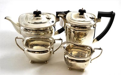Lot 40 - A four piece silver tea service