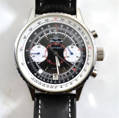 Lot 63 - A stainless chronograph wristwatch, Blue Angels, signed Poljot