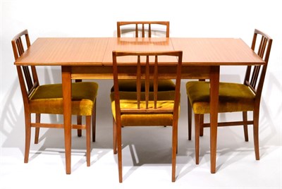 Lot 723 - A 1960s Gordon Russell Mahogany Dining Suite , comprising extending table on four tapering...