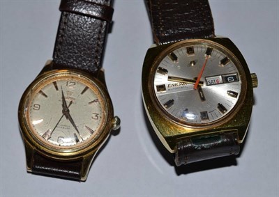 Lot 126 - An Enicar retro wristwatch and a Roamer retro watch