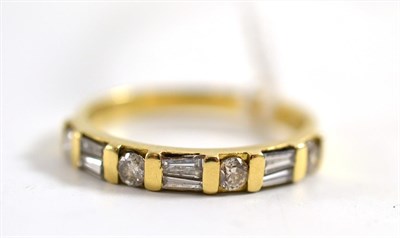 Lot 131 - A 14ct gold diamond half hoop ring, approximately 0.50ct diamond weight