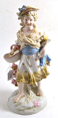 Lot 154 - A late 19th century French porcelain figure of a girl