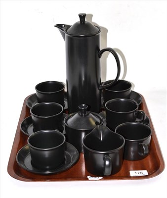 Lot 176 - Wedgwood black matt finish coffee set