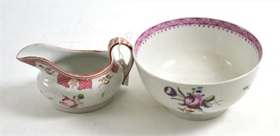 Lot 193 - A Newhall type sugar bowl and a small jug