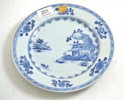 Lot 201 - Chinese blue and white porcelain plate - ex Nanking cargo