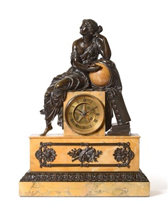 Lot 738 - A Bronze and Sienna Marble Striking Mantel Clock, signed LeRoy & Fil A Paris, No.1778, circa...