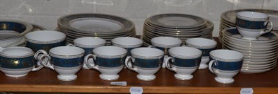 Lot 234 - A Wedgwood Columbia blue and gold R4509 pattern tea and dinner service