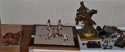 Lot 236 - White metal and other Napoleonic and earlier military figures (mostly 100mm and 55mm) some...