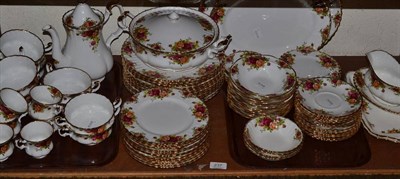 Lot 237 - A quantity of Royal Albert Old Country Roses dinner, coffee and tea wares on one shelf