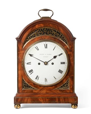 Lot 743 - A Mahogany Striking Table Clock, signed Rogers & Clarke, London, circa 1810, arched single pad...