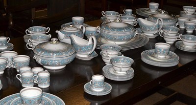 Lot 261 - Wedgwood blue Florentine pattern dinner service