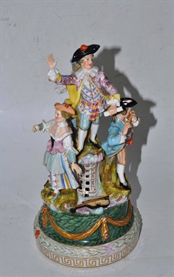 Lot 277 - A Carl Thieme, Potschappel porcelain figure group, late 19th/early 20th century, as four figures in