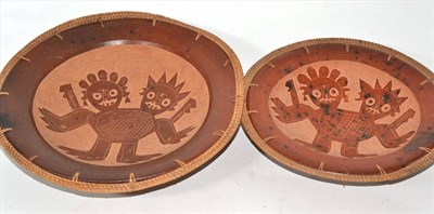 Lot 291 - Two South American bowls with basket weave rims