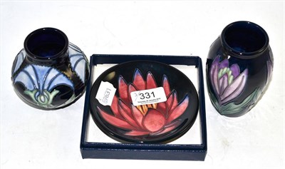 Lot 331 - Three pieces of modern Moorcroft (one second)