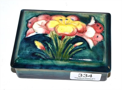 Lot 334 - A Walter Moorcroft box and cover (restored)