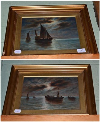 Lot 390 - A pair of seascape oil pictures, signed J Charnock