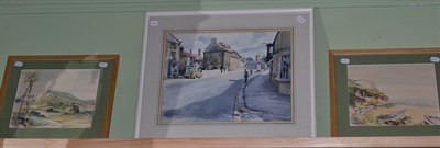 Lot 398 - Walter F Parker, ";Staindrop";, signed and dated 1978, watercolour, together with two...