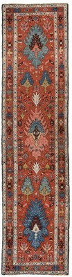 Lot 762 - Good Narrow Heriz Runner Iranian Azerbaijan, 1st quarter 20th century The madder field with a...