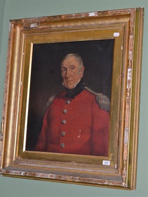 Lot 406 - A gilt framed portrait oil on canvas of a military gentleman