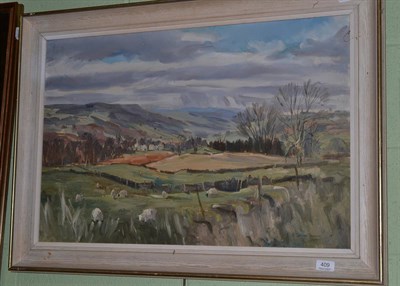 Lot 409 - Angus Rands, Nidderdale landscape, oil on canvas