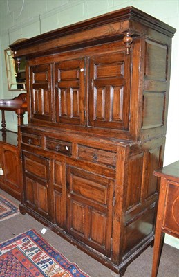 Lot 418 - Georgian oak house keepers cupboard