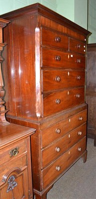 Lot 436 - A 19th century mahogany chest on chest