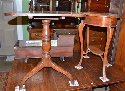 Lot 440 - An oval two-tier occasional table and an oak flip-top tripod table