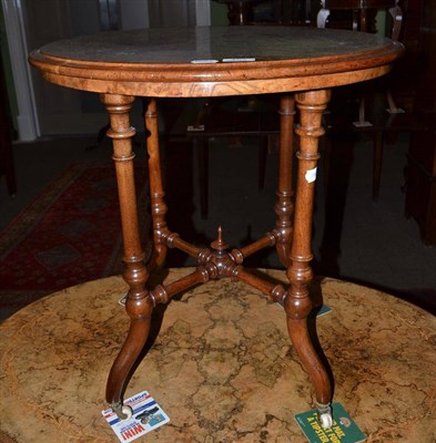 Lot 453 - A Victorian burr walnut veneered occasional table