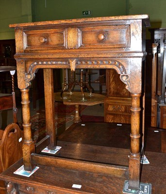 Lot 462 - Titchmarsh & Goodwin small carved oak occasional table with one drawers