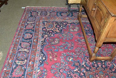 Lot 465 - Kashgai carpet, South West Persia, the deep burgundy field centred by a stepped medallion framed by