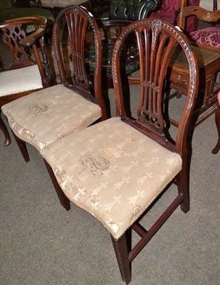 Lot 484 - Pair of mahogany Hepplewhite chairs