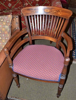 Lot 493 - Edwardian inlaid bow armchair