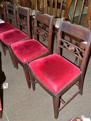 Lot 496 - Set of four mahogany dining chairs