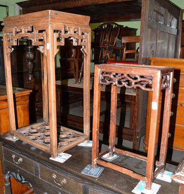 Lot 522 - Two Chinese hardwood stands