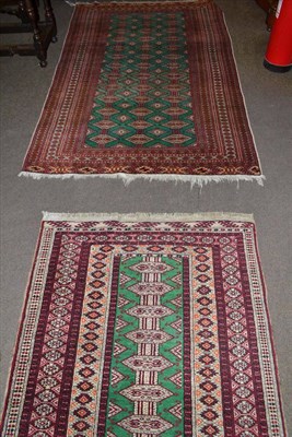 Lot 551 - Afghan Mauri rug, Turkmen/Afghan Frontier, the emerald green field with columns of guls enclosed by