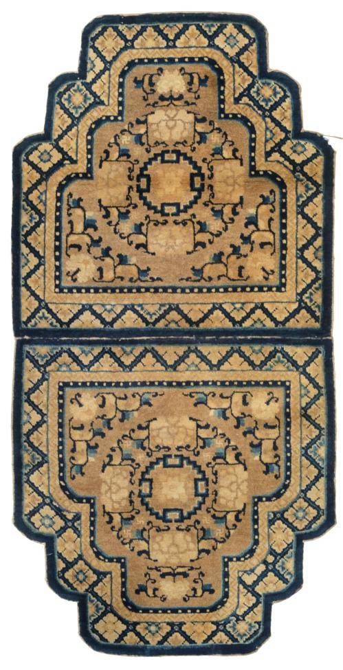 Lot 779 - Pair of Ningxia Throne Covers North West China, late 19th century Each with a champagne field...