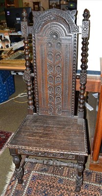 Lot 559 - A carved oak chair in the 17th century style