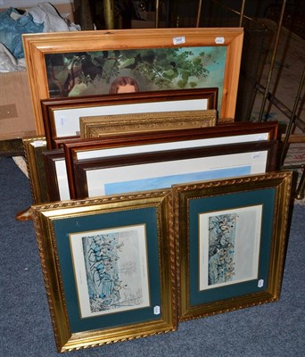 Lot 568 - Quantity of assorted hunting and Victorian prints, oil paintings