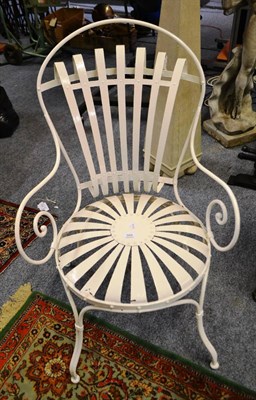 Lot 569 - A white painted orangery chair