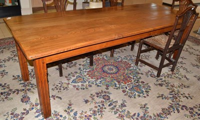 Lot 570 - Large French elm kitchen table