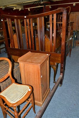 Lot 606 - Pair of Edwardian double bed ends, walnut bureau, marble topped washstand, three bedroom...