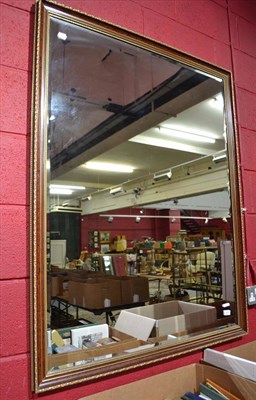 Lot 637 - Large modern framed wall mirror, an alabaster gilt metal standard lamp, wall mirrors, Chinese...