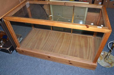 Lot 638 - Modern pine cased glazed shop counter