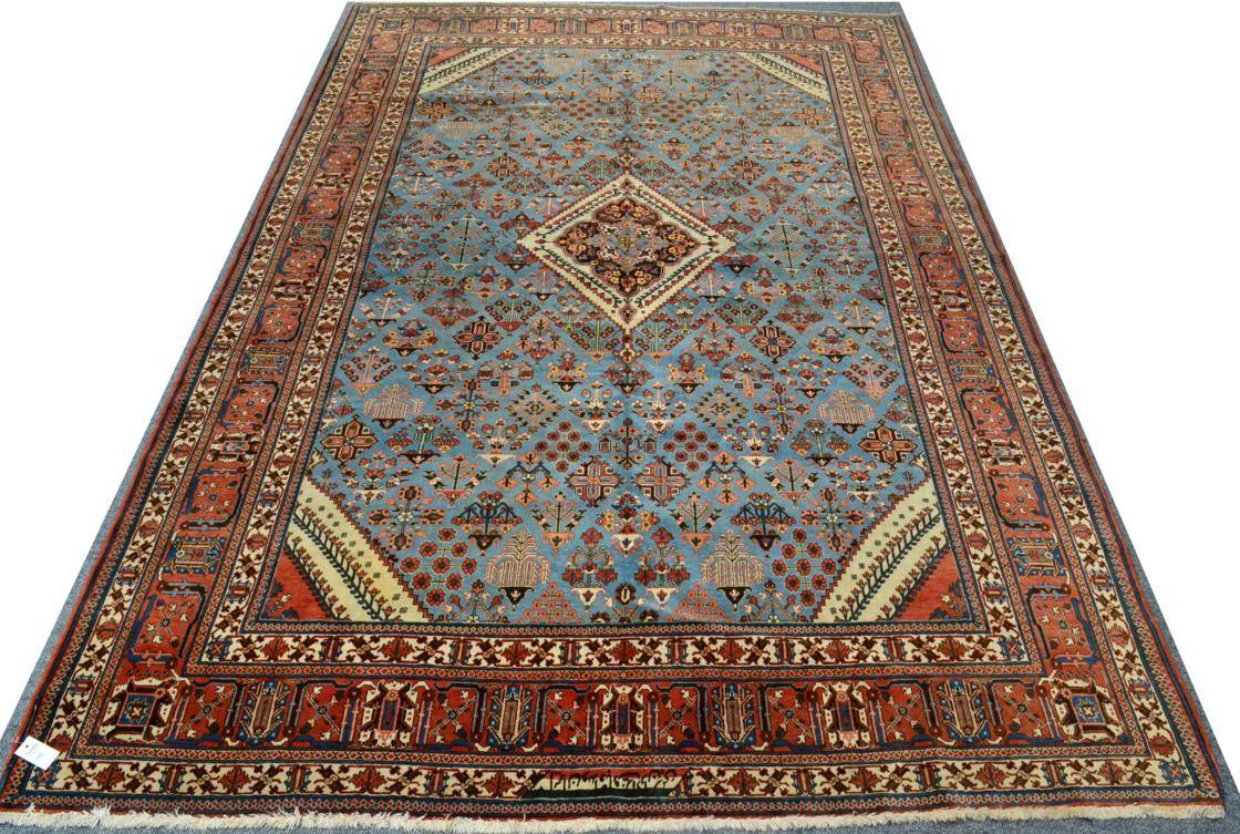 Lot 792 - Joshaghan Carpet Central Iran, circa 1960 The ice blue field with a lattice of stylised plants...