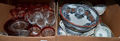 Lot 668 - Large quantity of assorted decorative glassware, pottery, Coalport Revelry pattern dinner...