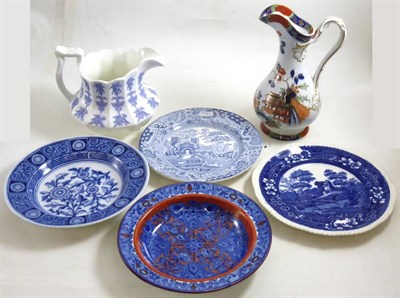 Lot 3 - Spode ";Blue Flower"; soup bowl and assorted ceramics