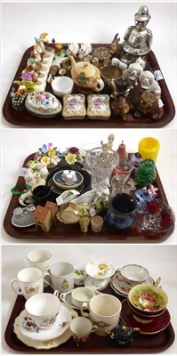 Lot 10 - Three trays of Wade, commemorative wares, glass paperweights, etc
