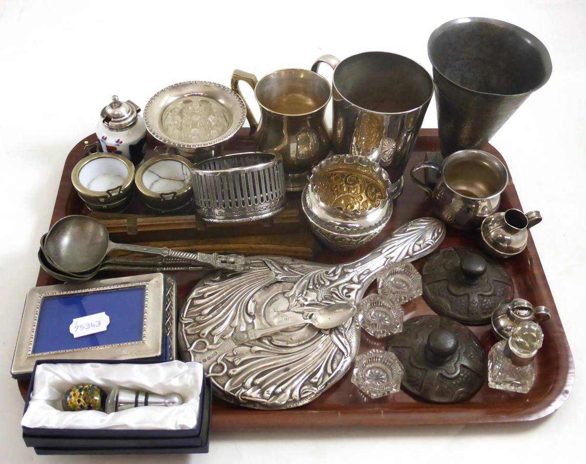 Lot 11 - Chester silver vase, plated ware, etc